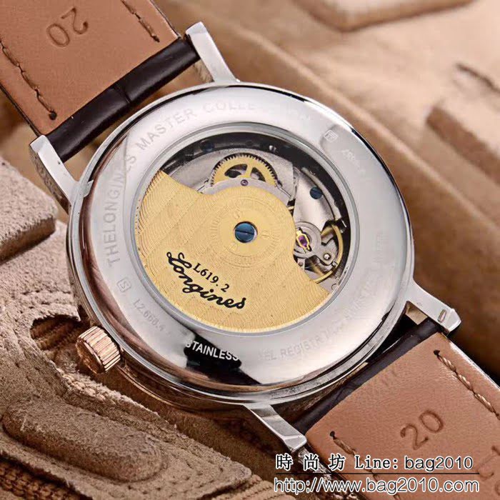 LONGINES浪琴 兩針半 小牛皮錶帶 精品男士腕表 WSS1093